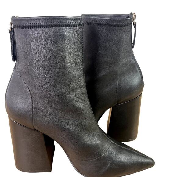 Alias Mae Ahnika Bootie Womens 38 Black Leather Upper Side Zip Pointed Toe - Picture 7 of 15